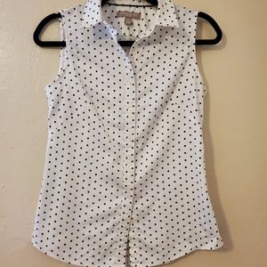 Banana Republic Sleeveles Polka dot Blouse